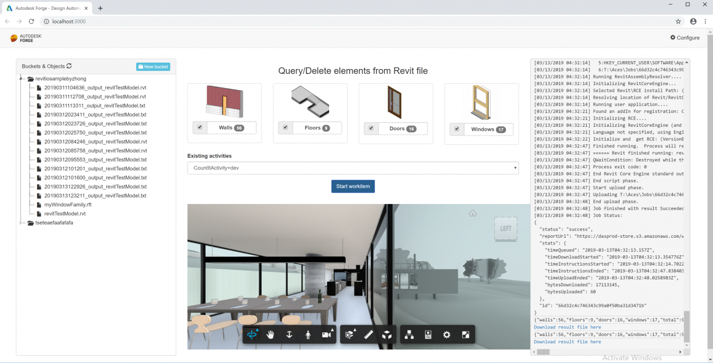 Design Automation Count Delete Revit Elements Sample Autodesk Forge