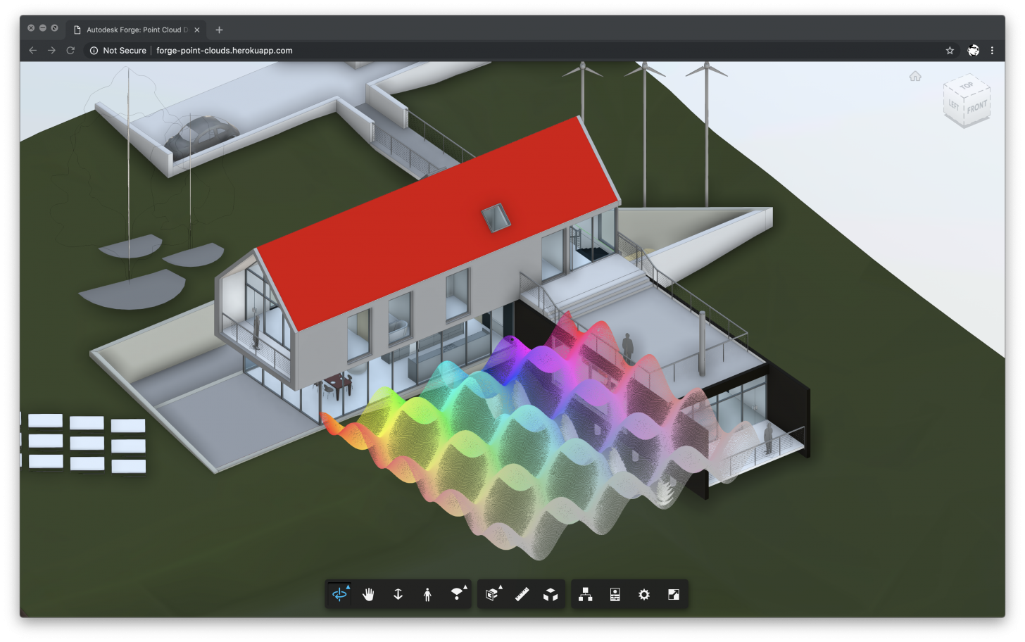 Point clouds in Forge Viewer.
