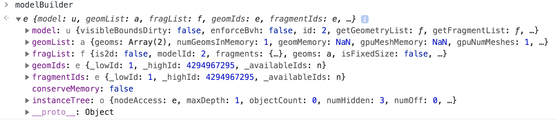 ModelBuilder inner data