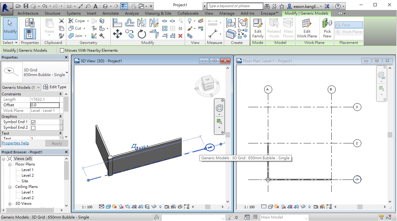 Place 3D Grid in Revit