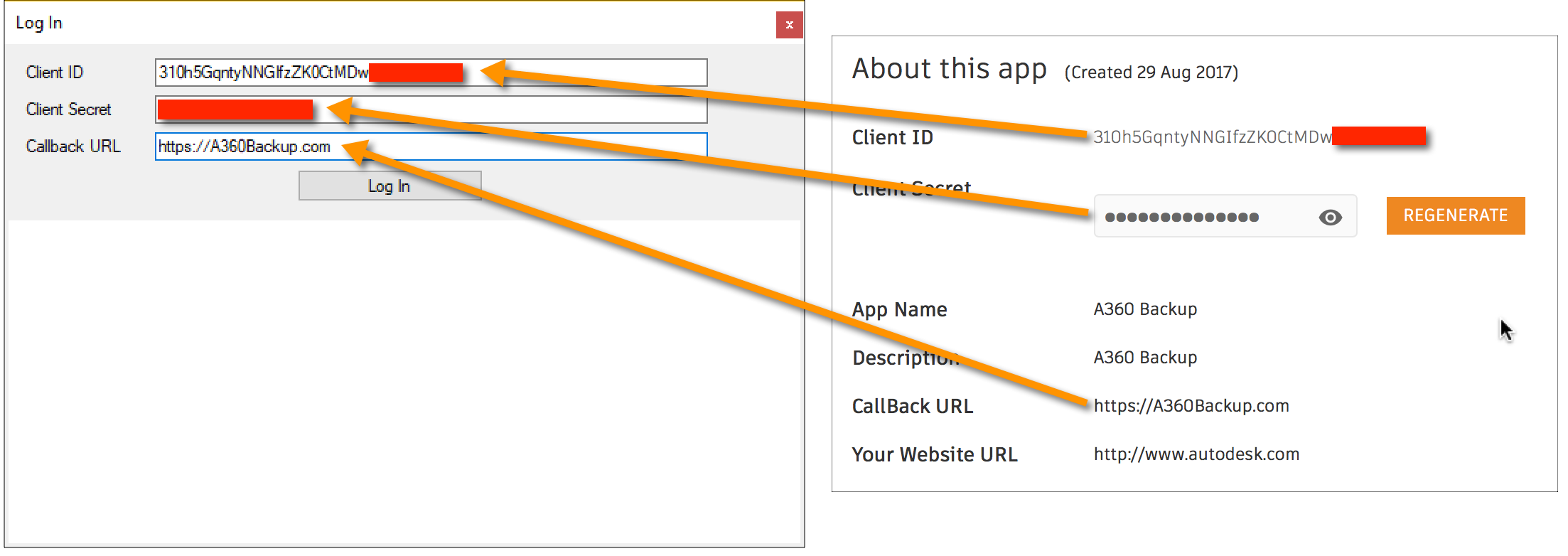 Using your credentials for the login page