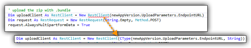 Use CType to cast input parameter to String