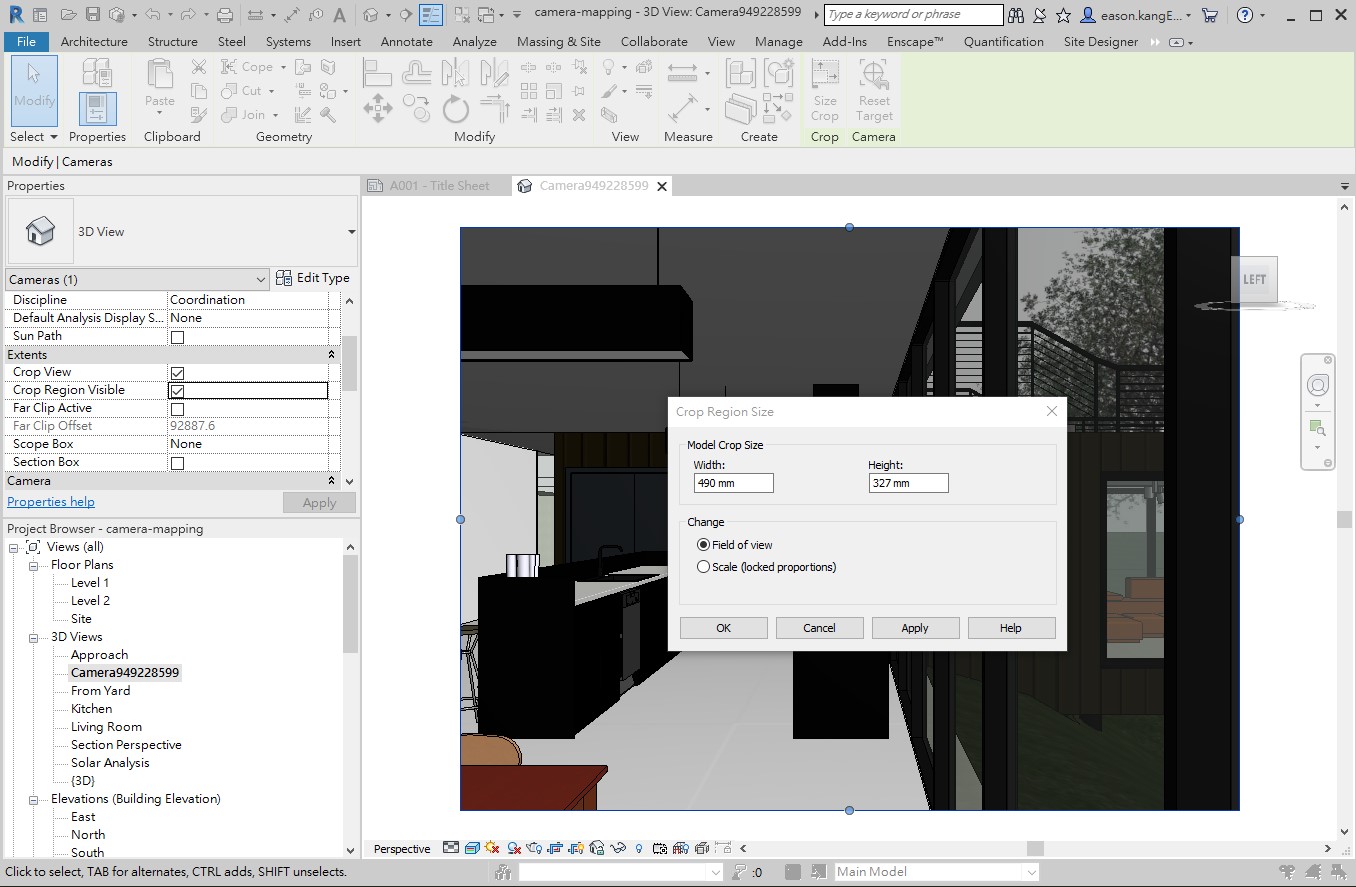 LMV Revit Edit Crop Region