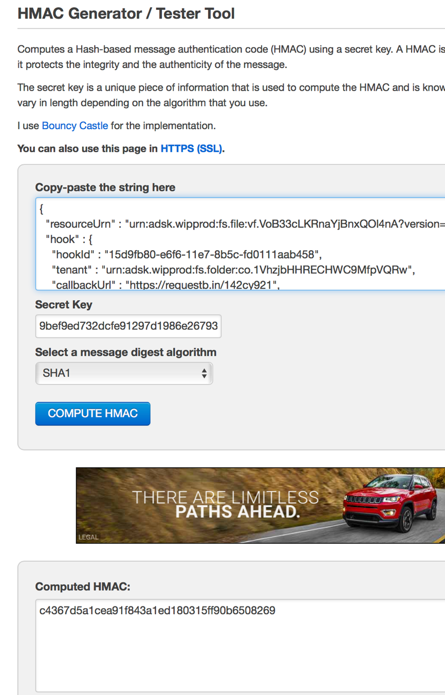 Practice With Payload Signature Of WebHook Autodesk Platform Services