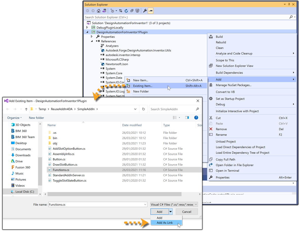 Reference Functions.cs from app bundle