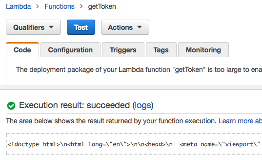 lambda test output