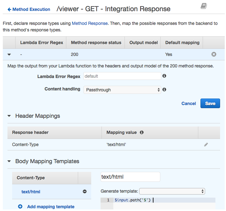 Integration response