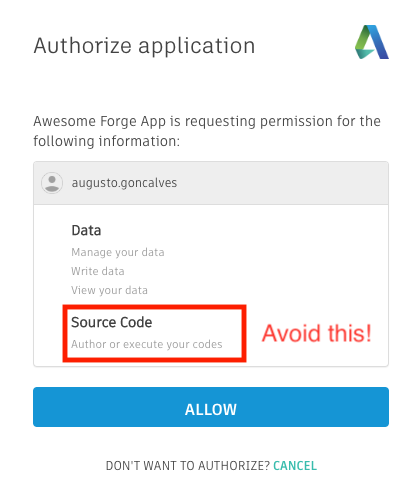 code:all scope mixed with user permissions