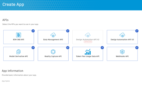 Create App interface