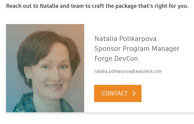 Reach out to Natalia to sponsor Forge DevCon